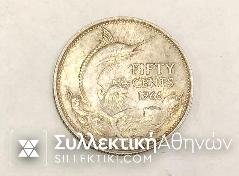 MEW ZEELAND 50 Cents 1966 AU